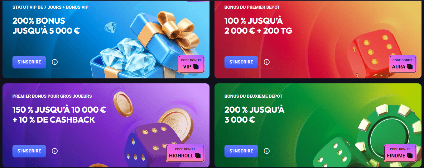 Spinaura Casino France Bonus
